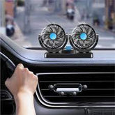Ventilador doble para carro autos interior giratorio 360° potente